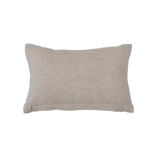 Hello Honey® Botanical Embroidery with French Knots Cotton & Linen Lumbar Pillow
